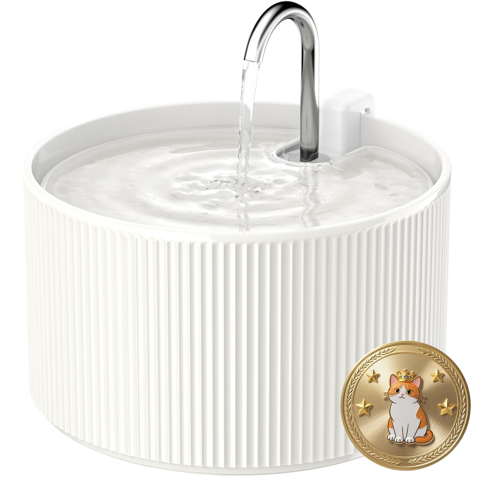 Kenepet fuente cerámica para gatos, gran capacidad de 74 oz.
