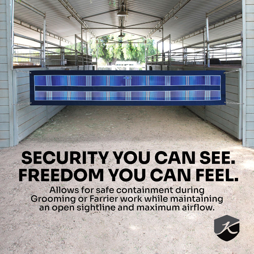 Kensington Aisle Guard tela resistente a la intemperie y desgaste.