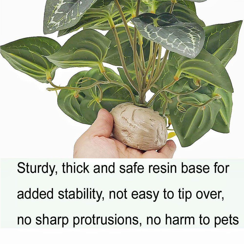 KERUIDENG planta artificial para terrario, Anthurium Crystallinum, hojas realistas para esconderse naturalmente.