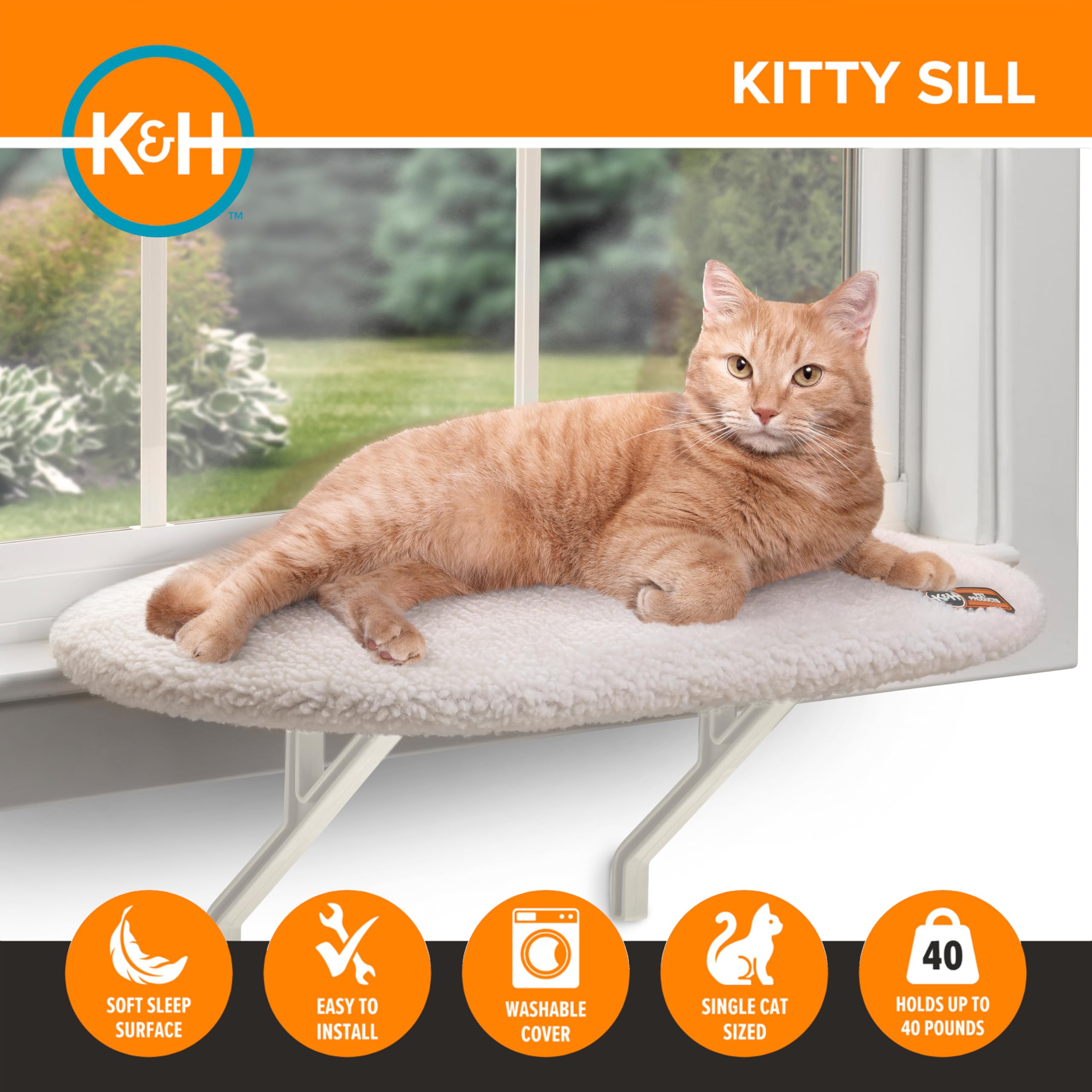 K&H Kitty Sill modelo caliente mantiene al gato cálido durante el descanso.