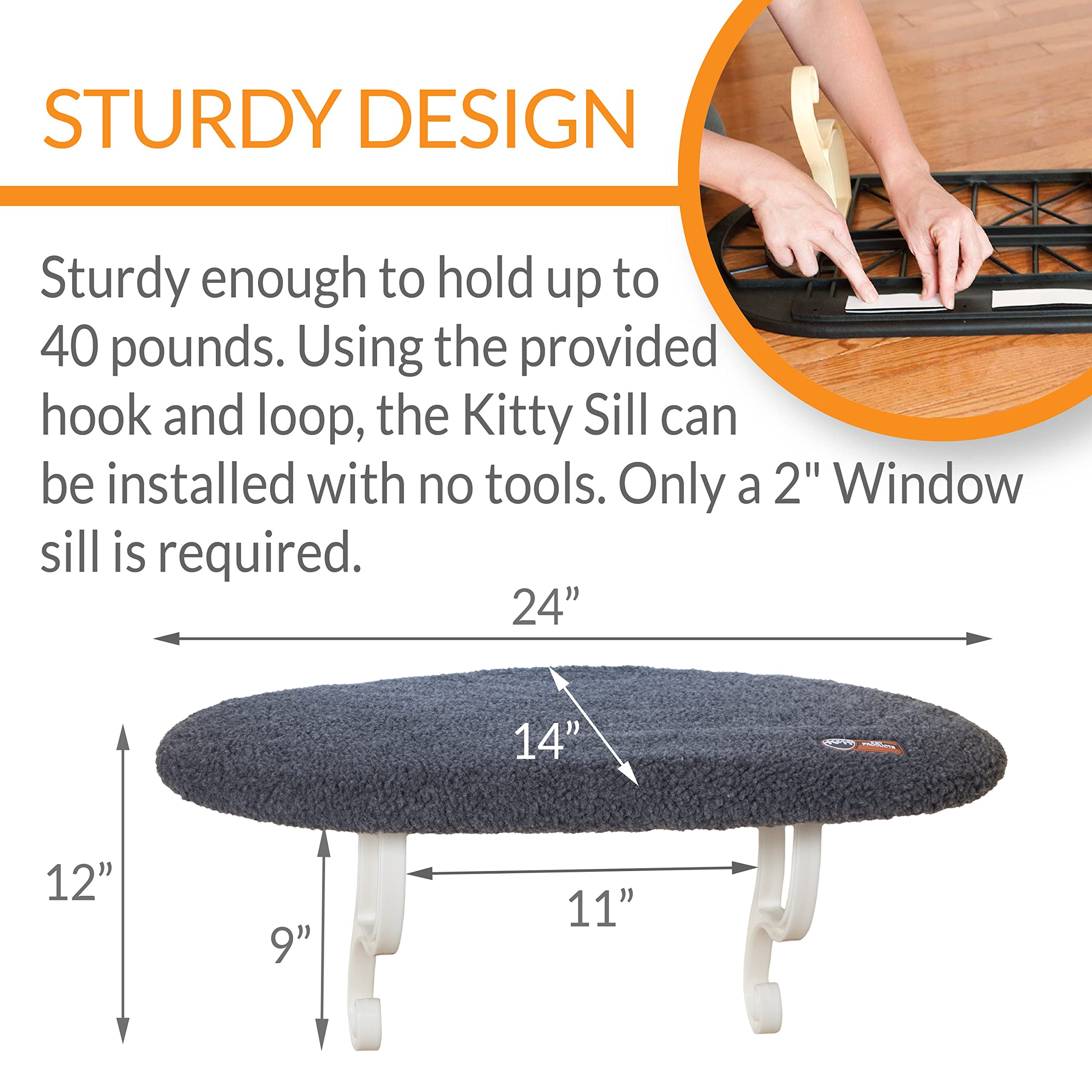 K&amp;H Kitty Sill soporte estable para gatos de hasta 40 libras en la ventana.