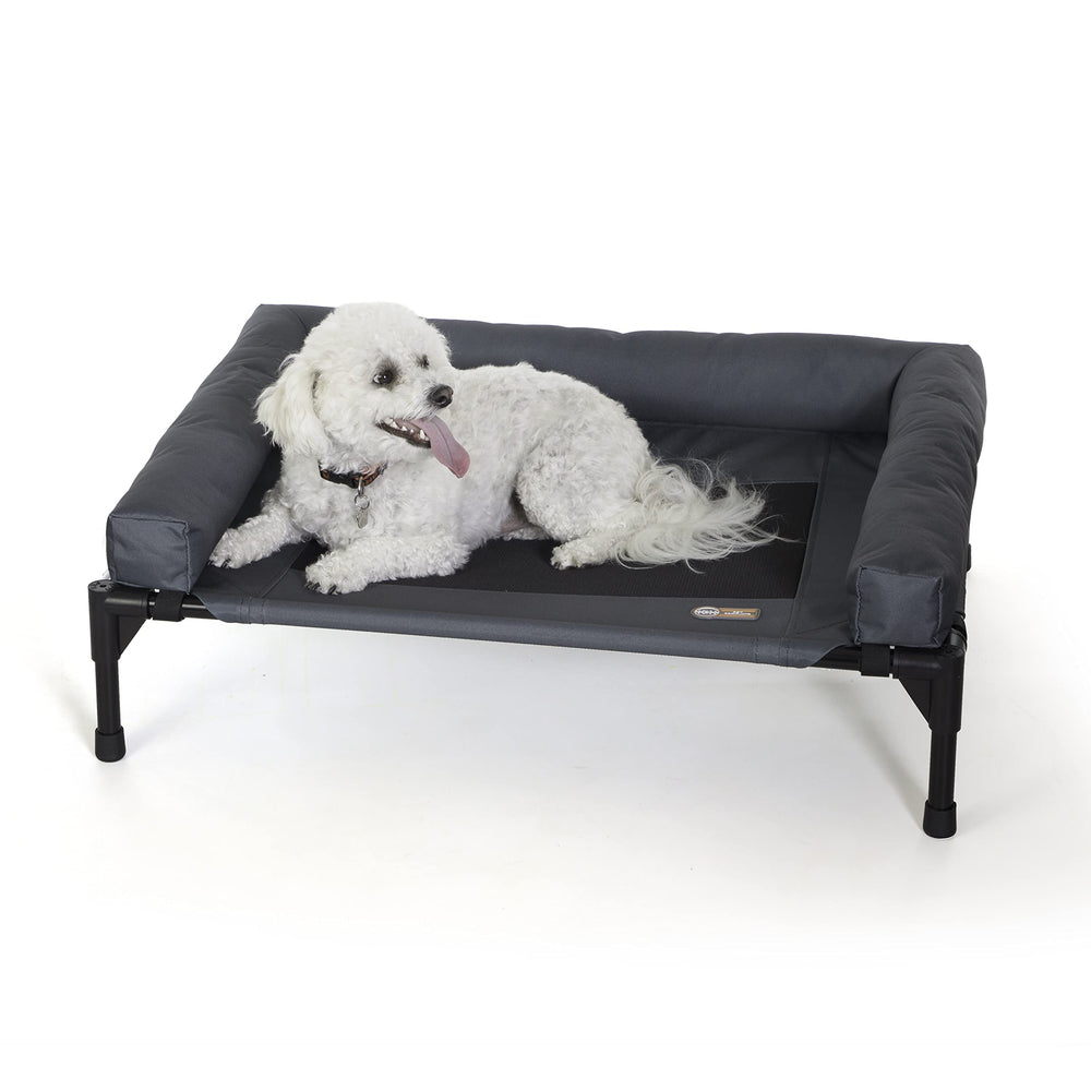 Cama para perros K&H Cot con bolster exterior, cómodo y duradero.