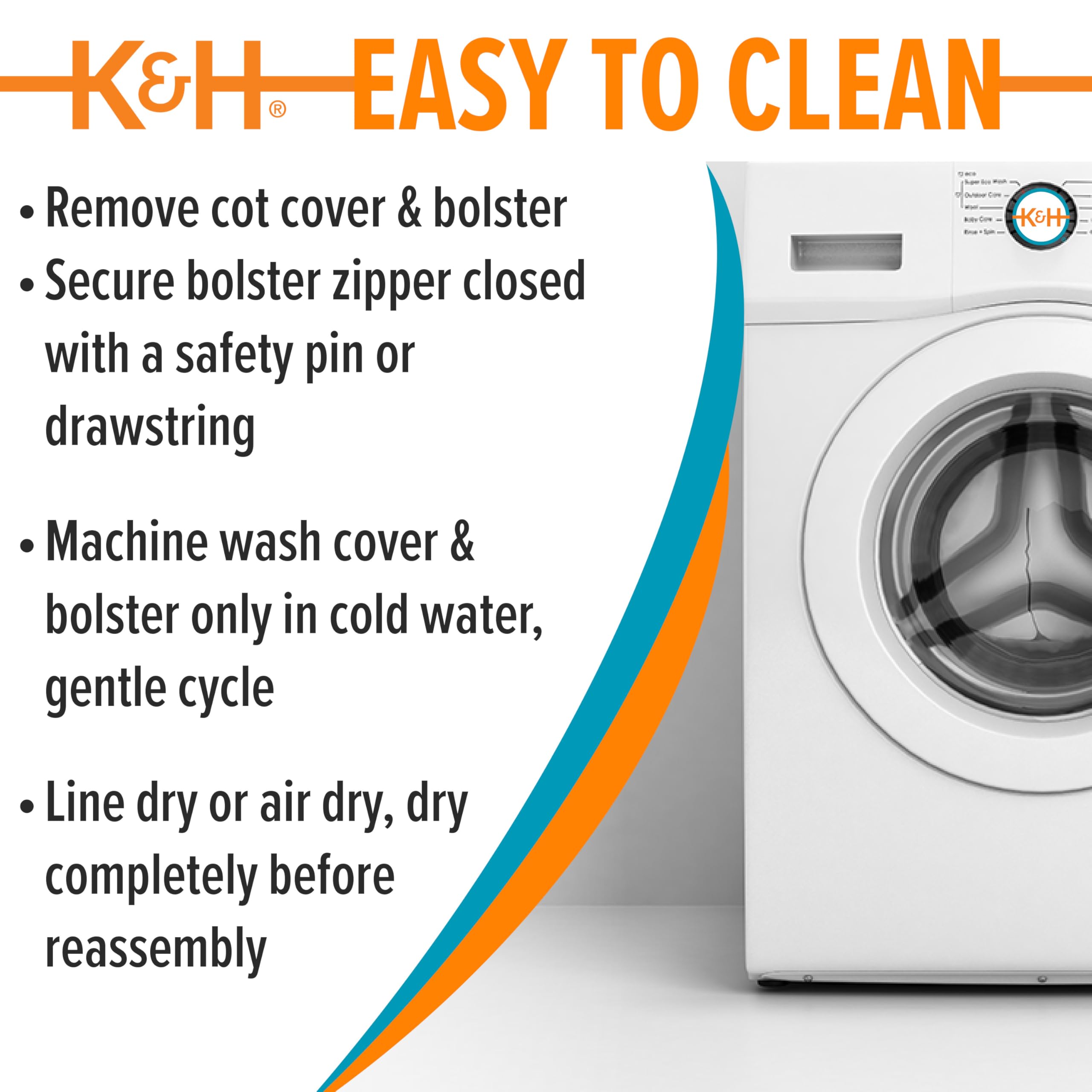 Ensamblaje sin herramientas de la cama para perros de K&H.