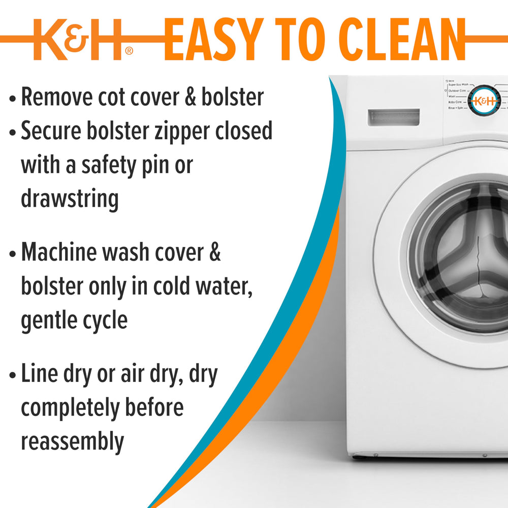 Ensamblaje sin herramientas de la cama para perros de K&H.