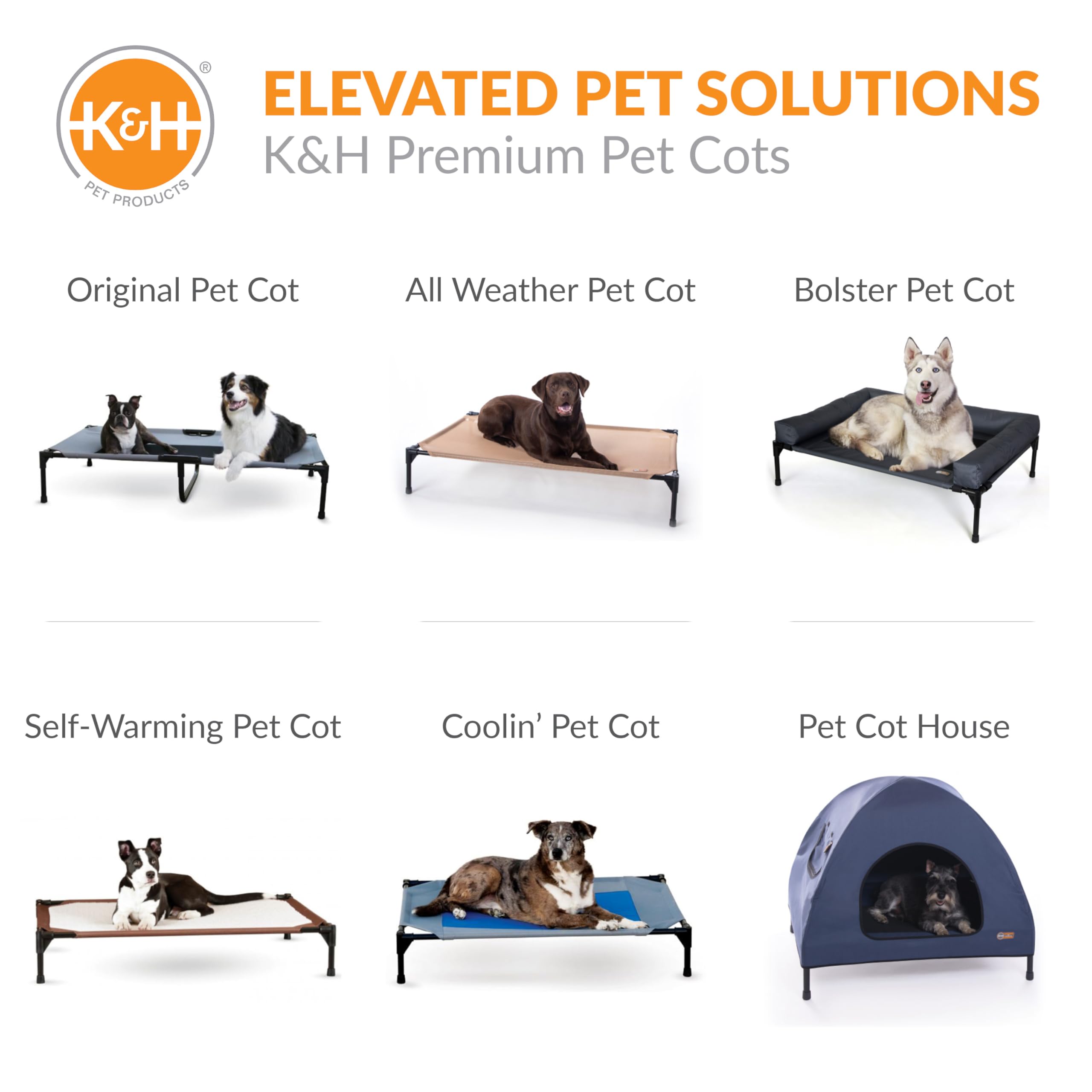 K&H Pet Products cama desarmable sin herramientas para facilidad de transporte.