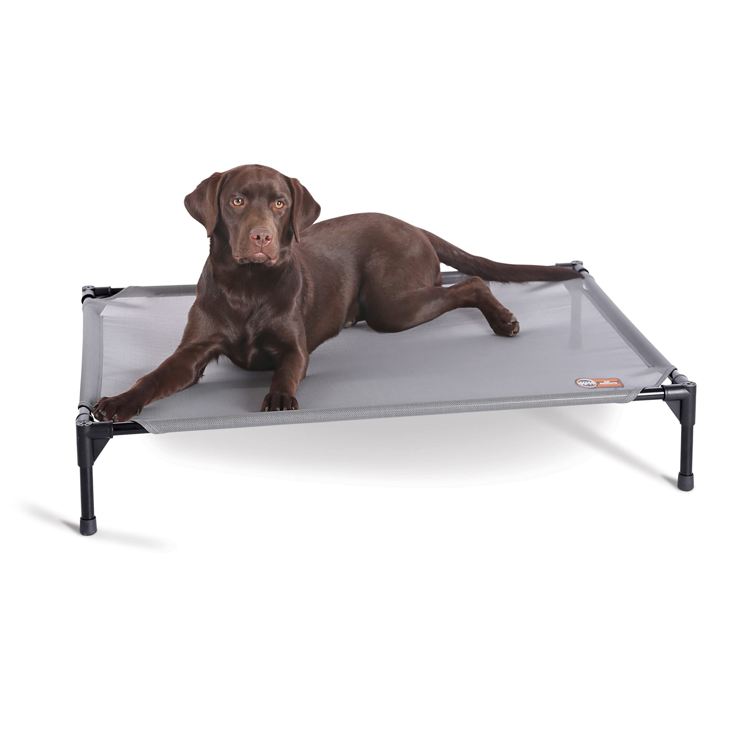K&H Pet Products cama cot elevada exterior para perro, mantiene fresco y cómodo al aire libre.