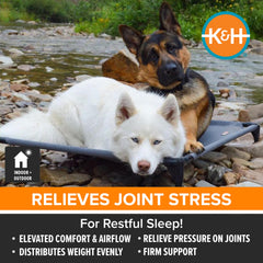 K&H Pet Products cama cot con estructura metálica resistente para perros grandes.