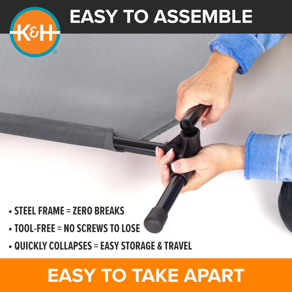 K&H Pet Products cama cot con patas antideslizantes protege el suelo.