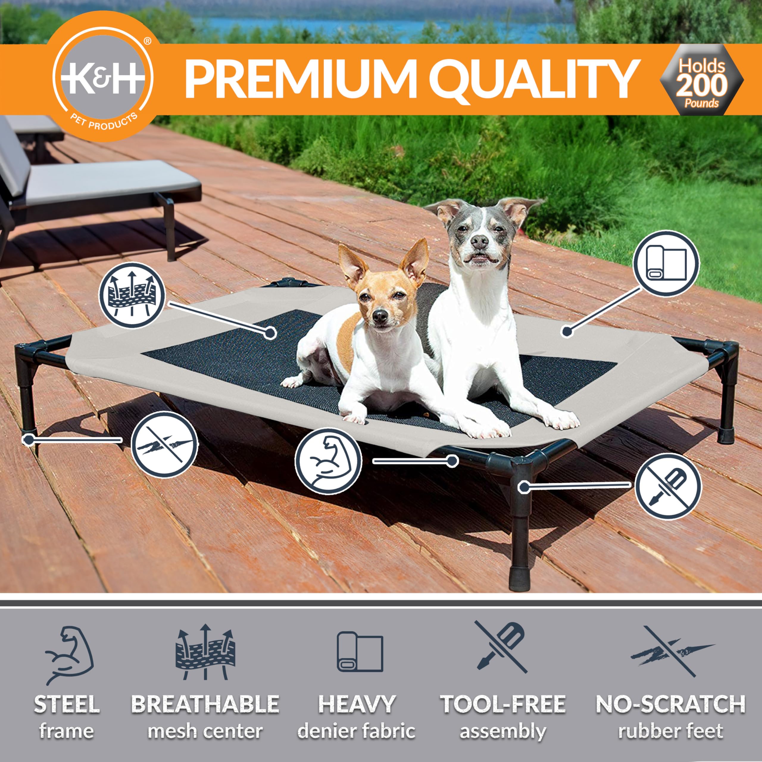 K&H Pet Products, malla aireada para mejor circulación de aire.