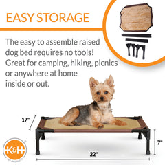 K&H Comfy Pet Cot para perros y gatos pequeños, elevación estable.