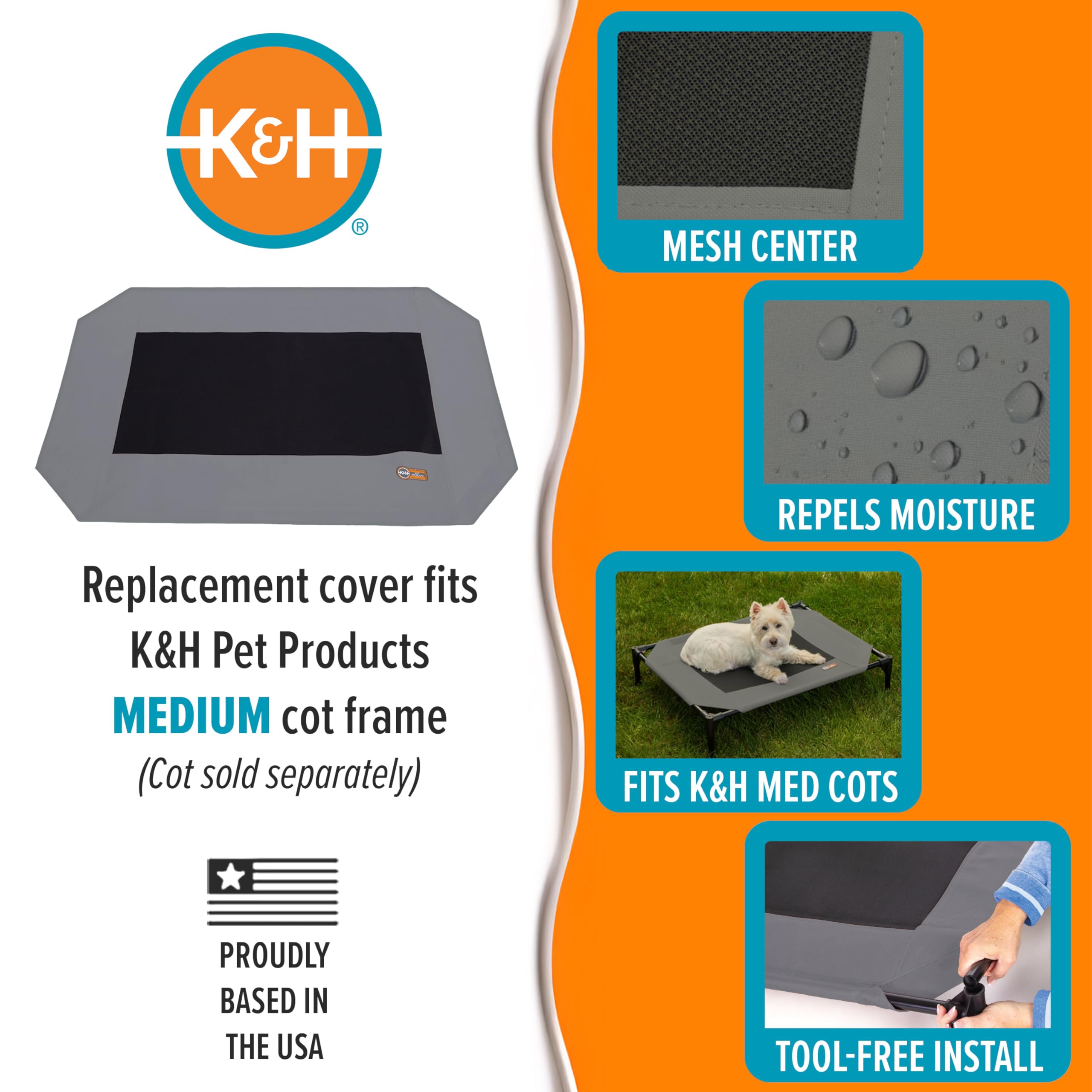 Funda lavable a máquina para cama K&H mediana