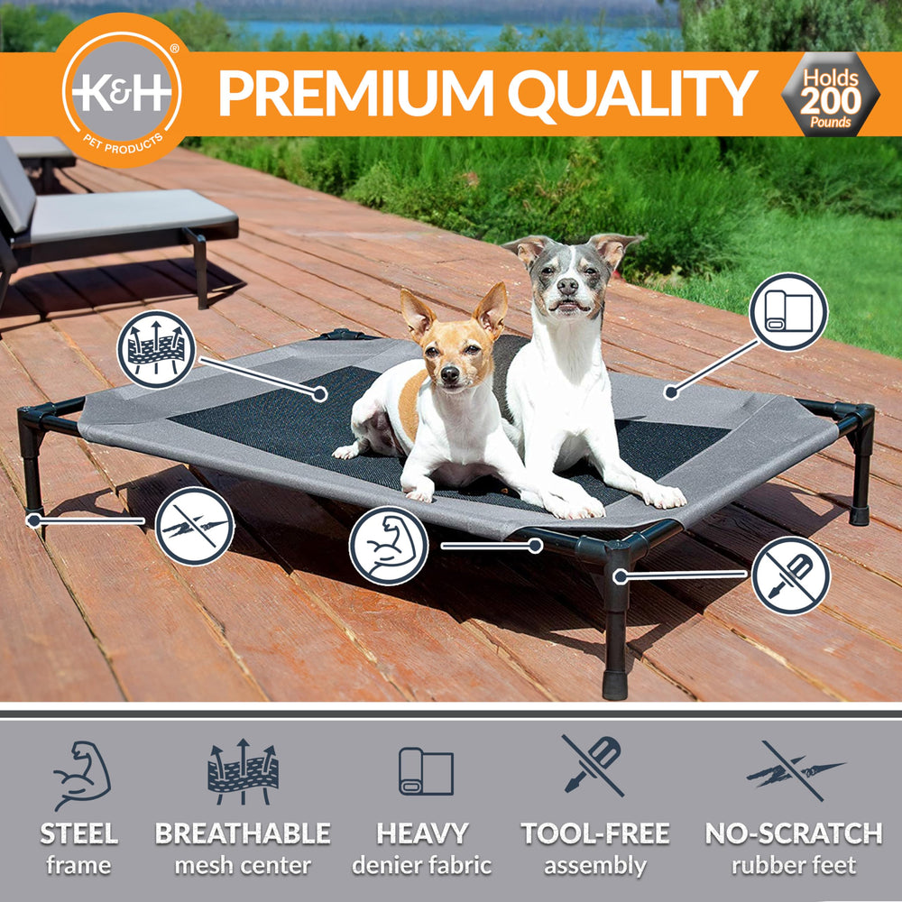 K&H Pet Products Cama cot malla ventilada centro, favorece la ventilación y secado rápido.