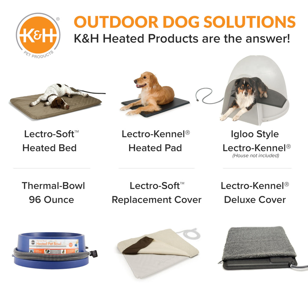 K&H Thermal-Bowl, diseño confiable para agua siempre disponible en exteriores.