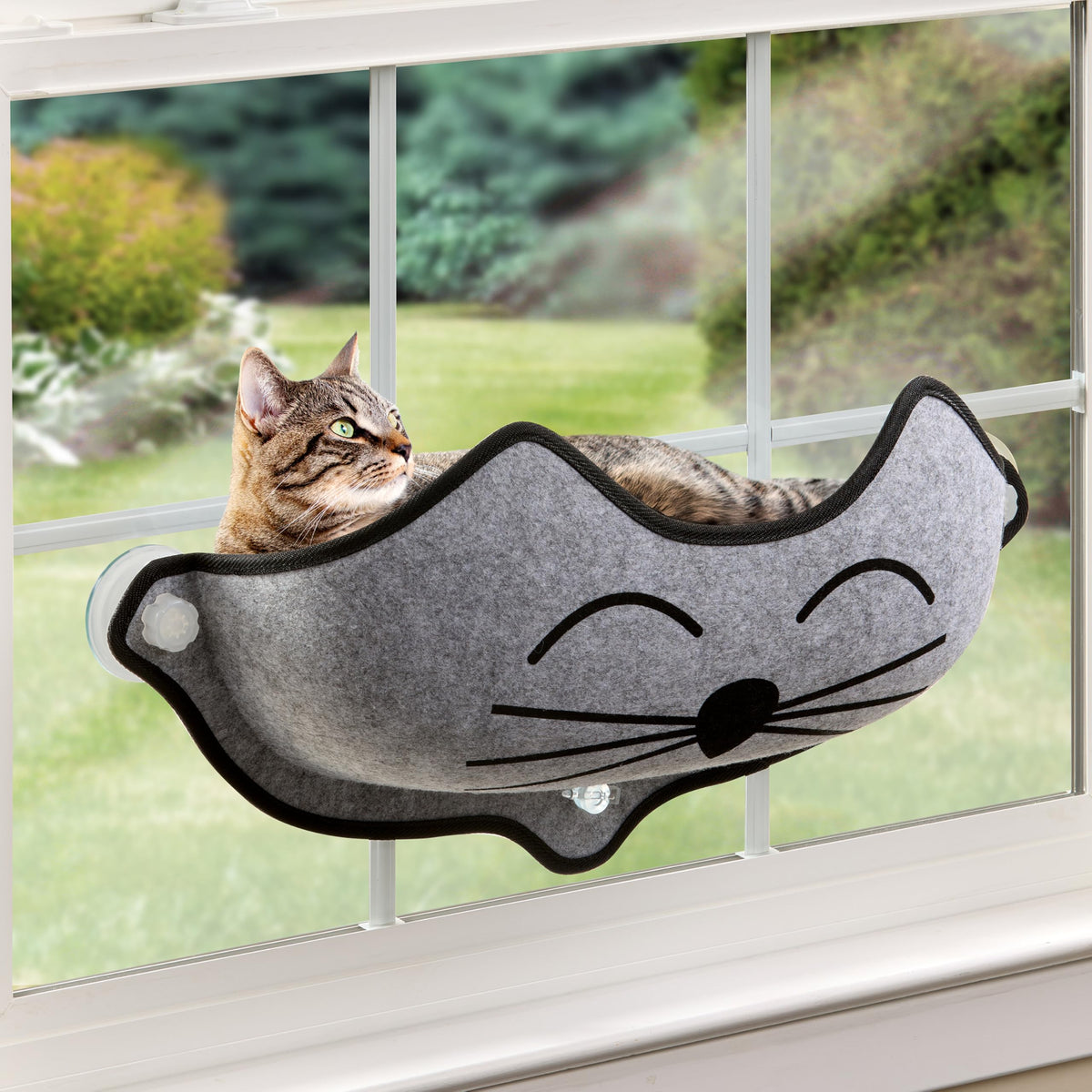 K&H EZ Mount cama ventana gato, descanso cómodo frente a la vista exterior