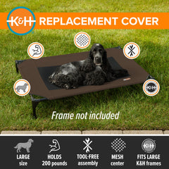 Funda K&H cot resistente 200 libras, duradera para mascotas activas.