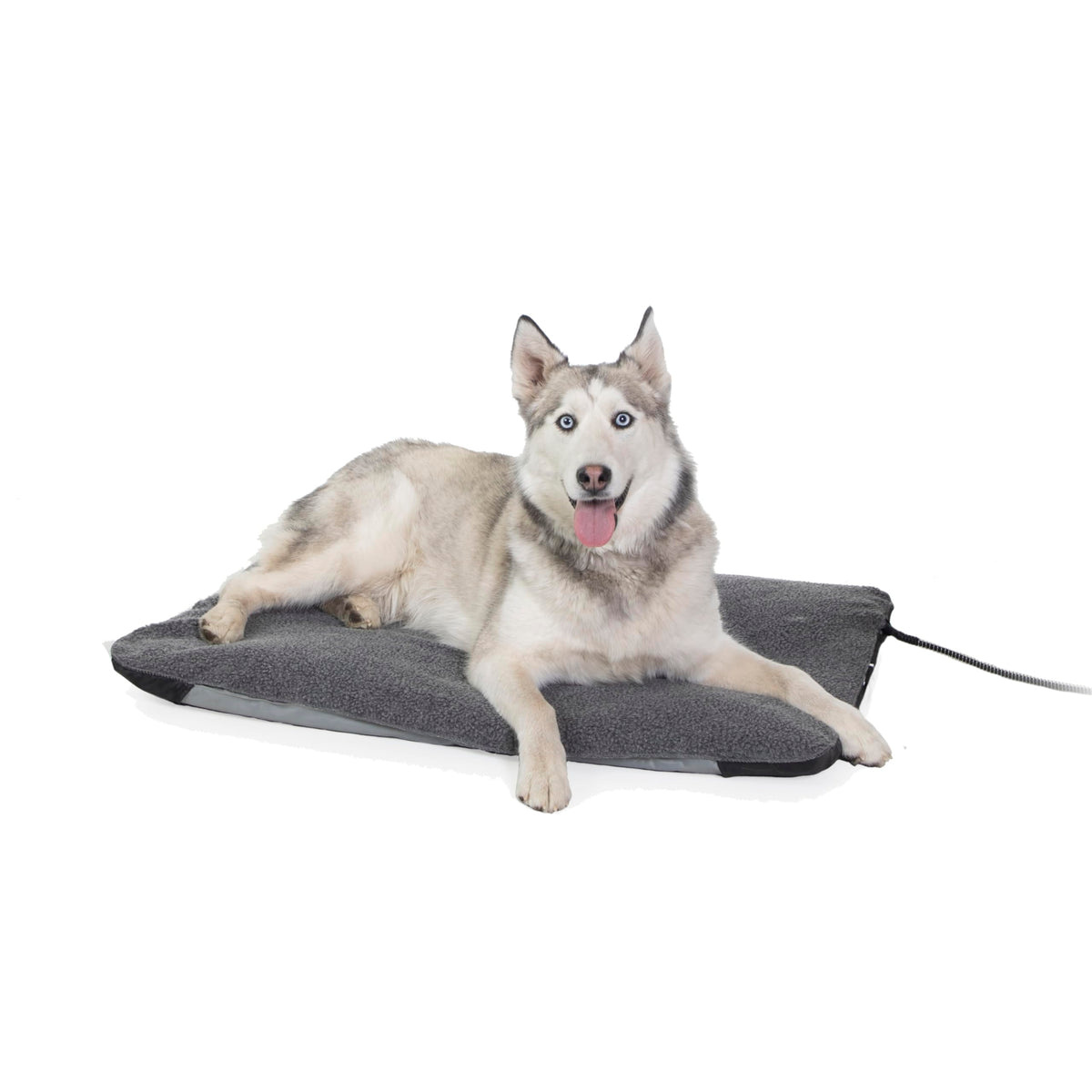 Lectro-Soft: cama exterior de K&H para perros grandes, gris y cálida.