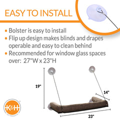 K&H EZ Mount con ventosas fuertes fijando la ventana