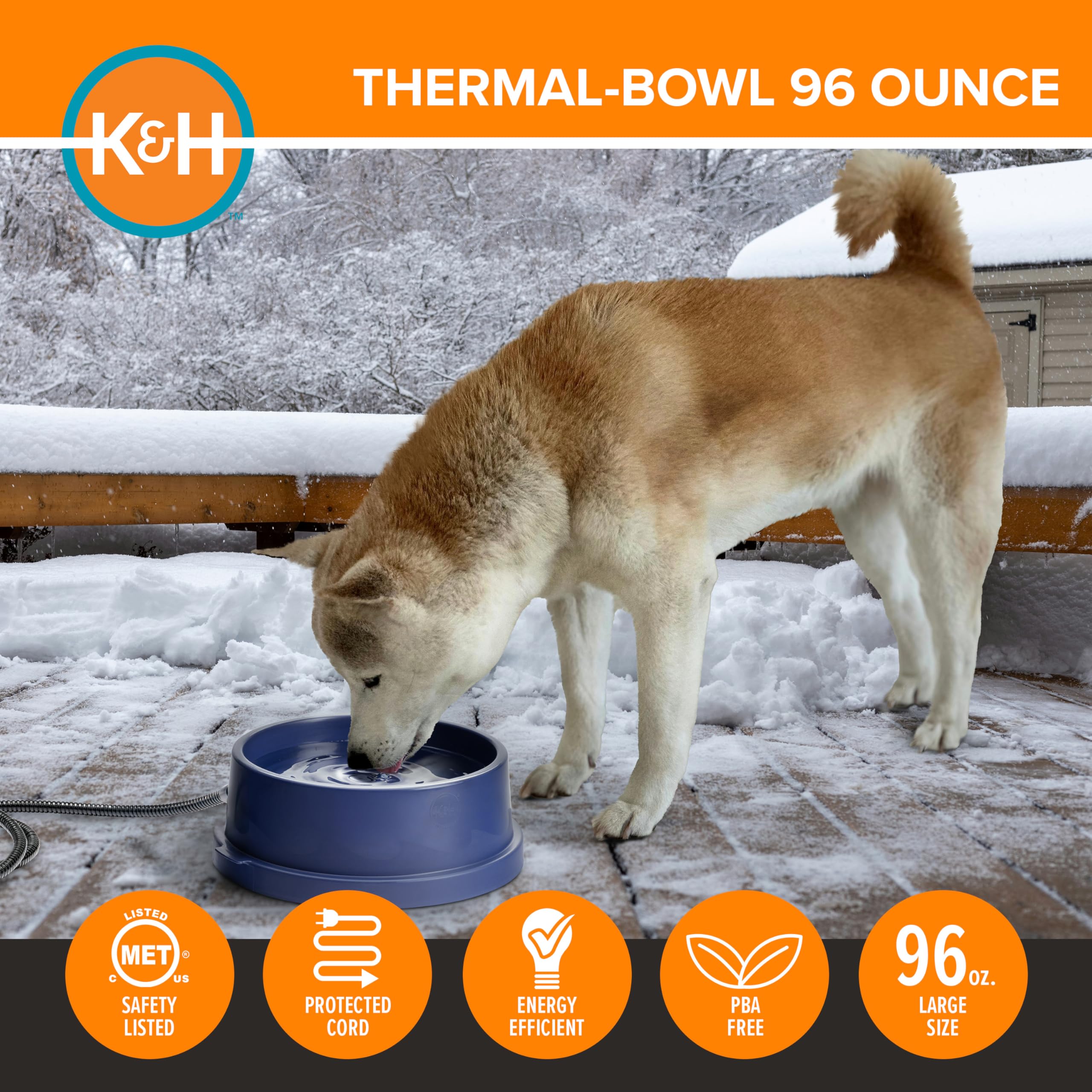 K&H Thermal-Bowl, termostato automático para mantener el agua sin congelar.
