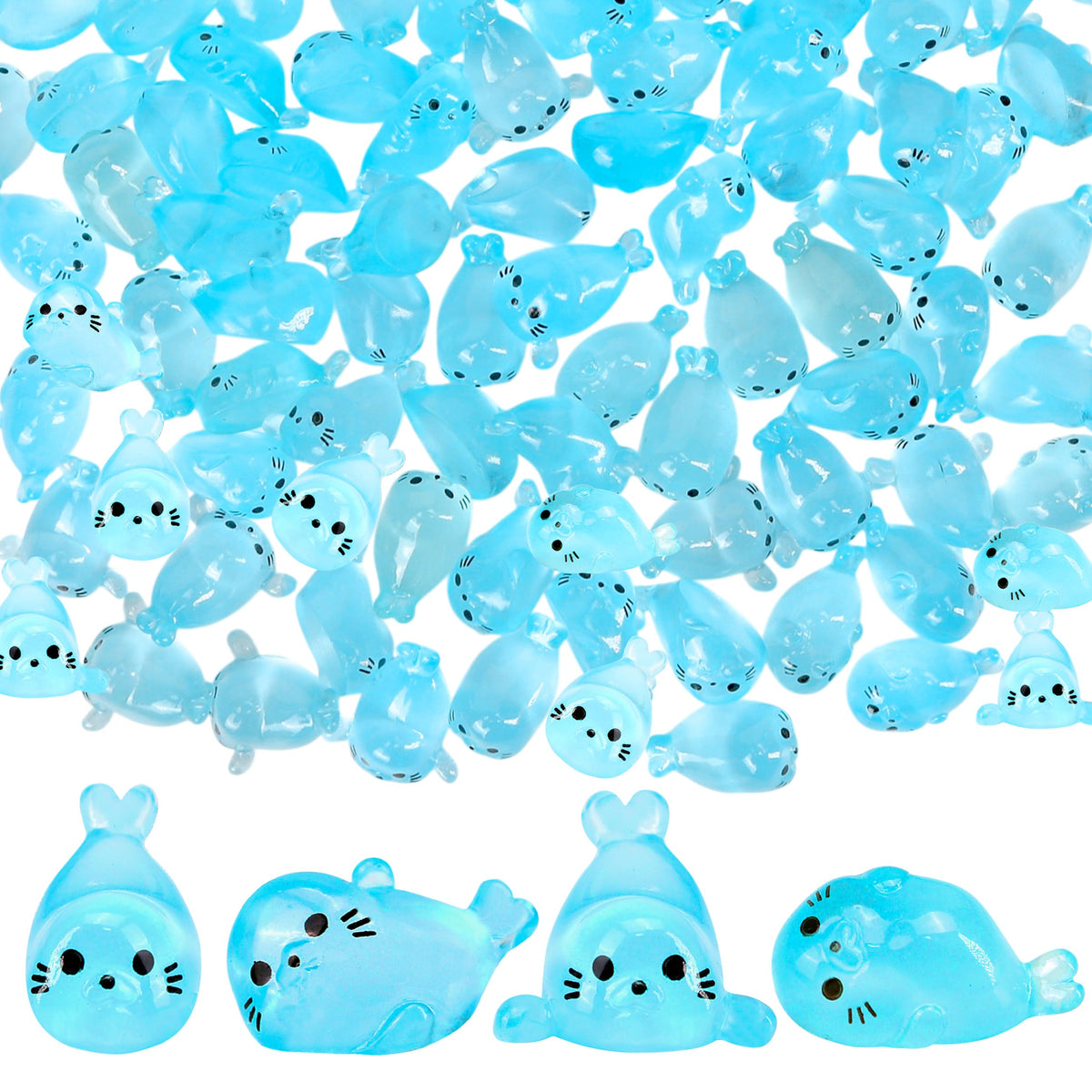 KH866 foca-resina-luminosa modelo 1, ideal para jardines de hadas con brillo suave.