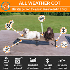 K&H Pet Products cama elevada con estructura metálica resistente para uso al aire libre