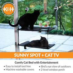 K&H EZ Mount Doble Pila Silla Ventana Gato 3: instalación rápida en vidrio.