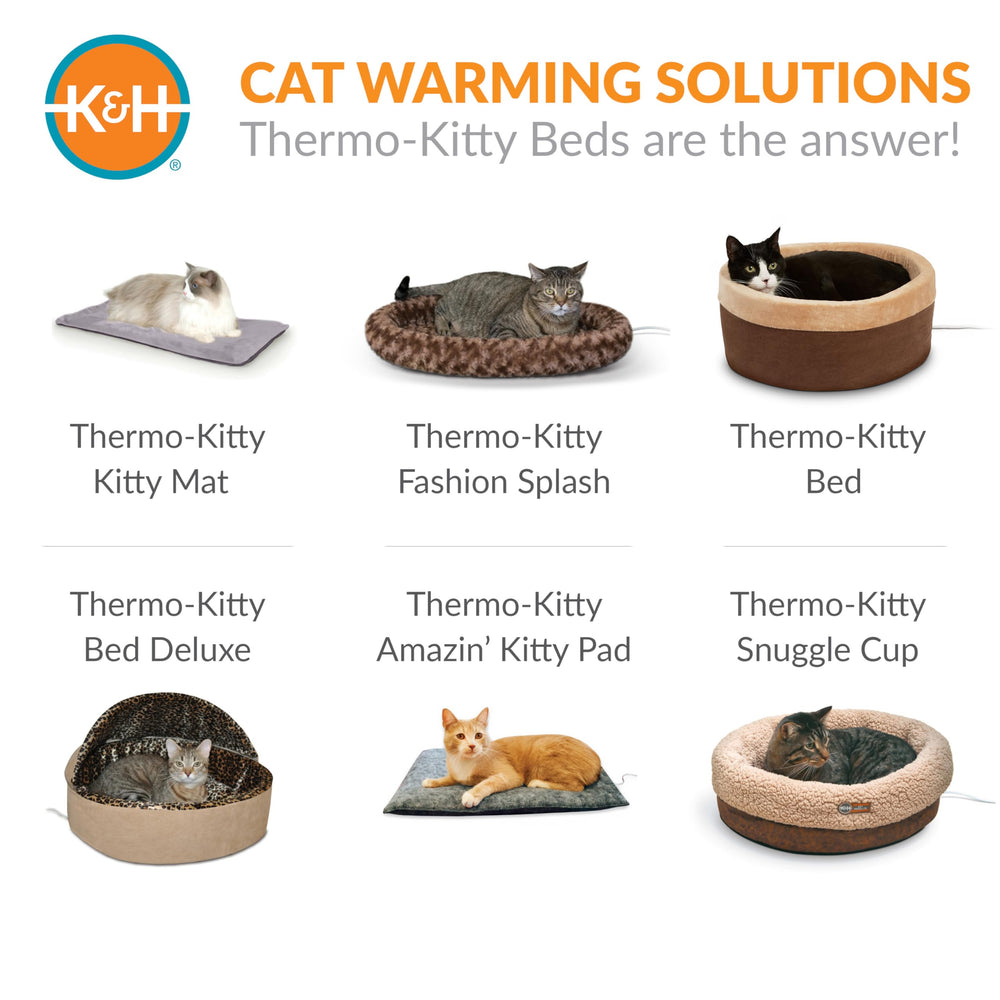 K&H Thermo-Pet Cave dimensiones 17x15x13 pulgadas en gris.