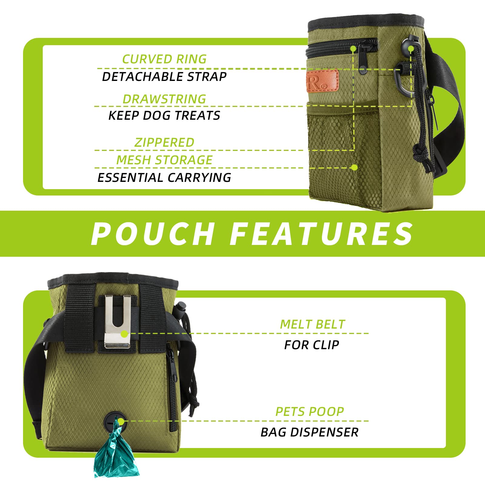 KHPR dispensador de bolsas para perro, práctico para recoger desechos.