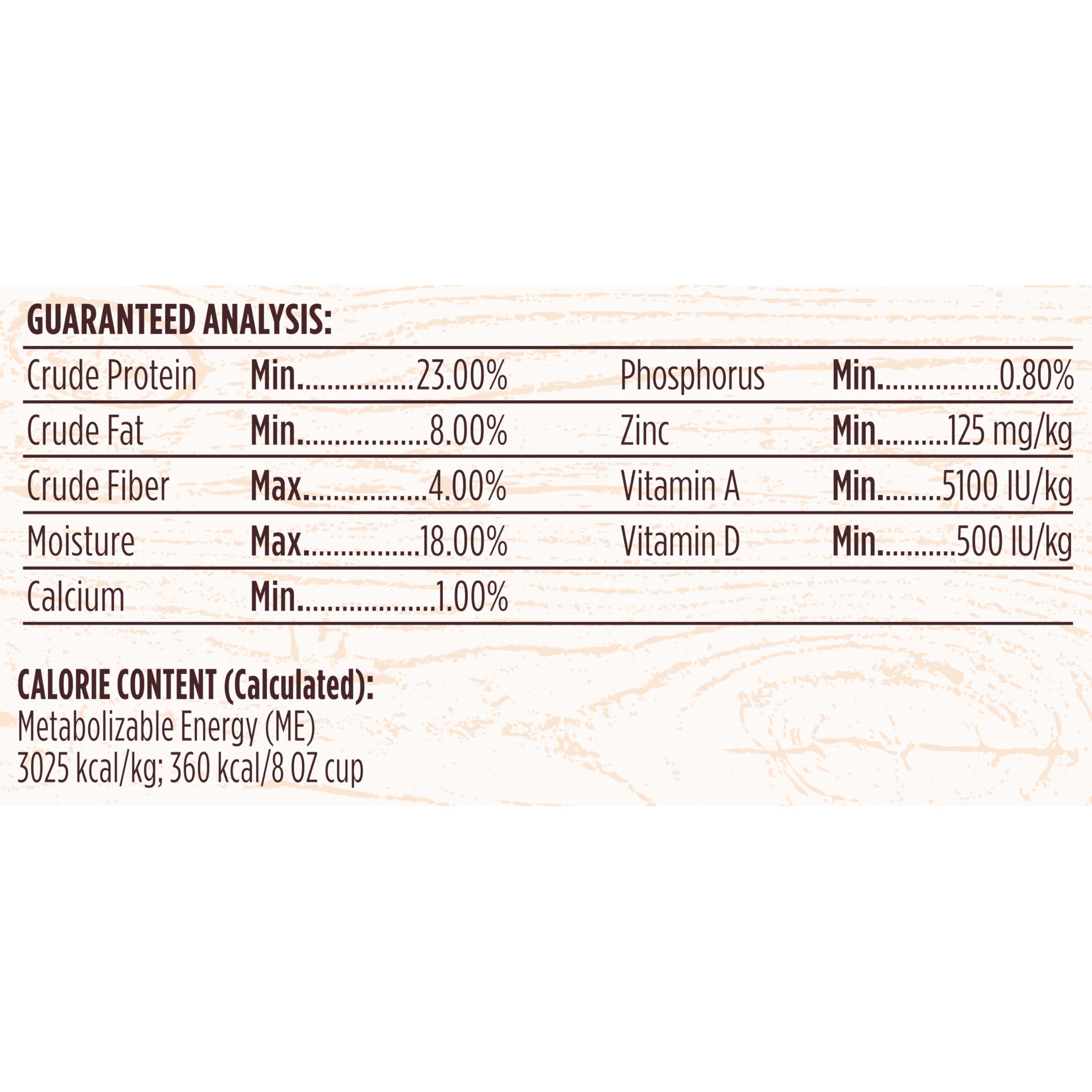 Kibbles 'n Bits Triple Steak packaging design emphasizes protein features.