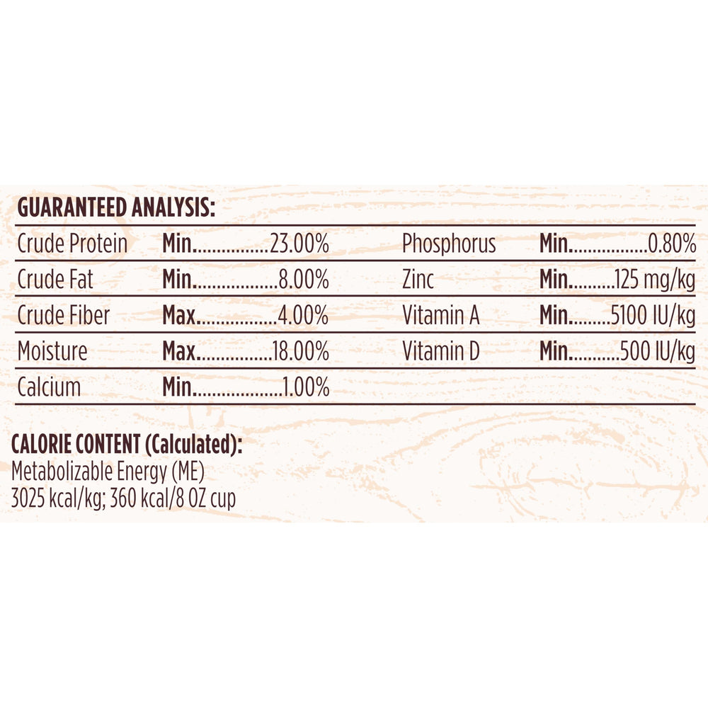 Kibbles 'n Bits Triple Steak packaging design emphasizes protein features.