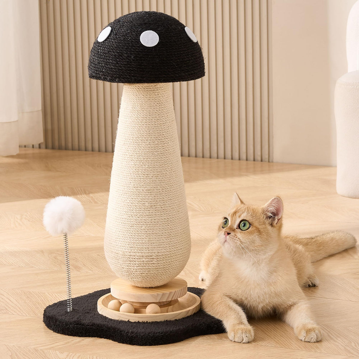 Kicari rascador-gato hongo de 54 cm para estiramientos amplios.