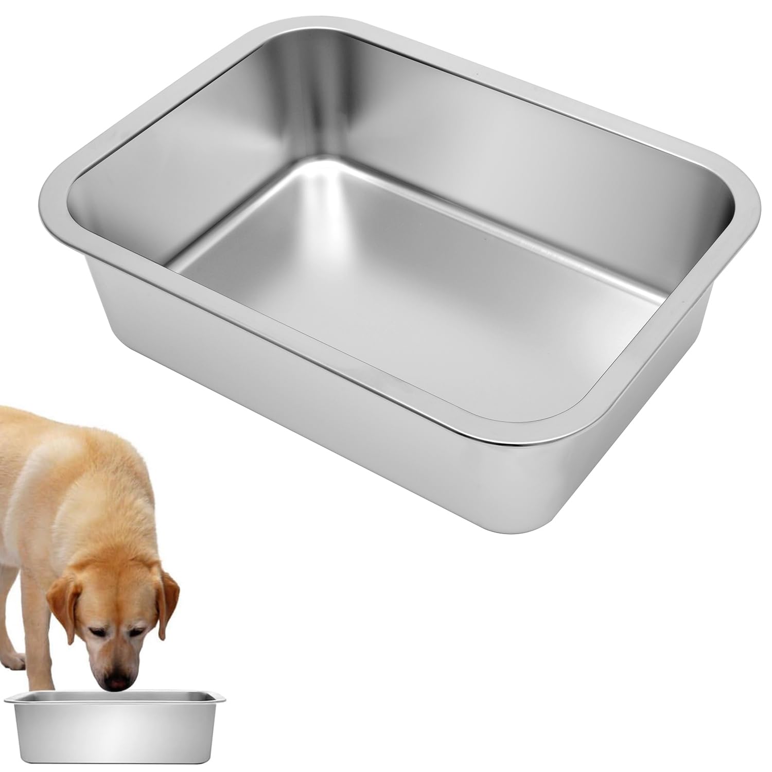 Kichwit tazón grande para perros en acero inoxidable, ideal para comida diaria
