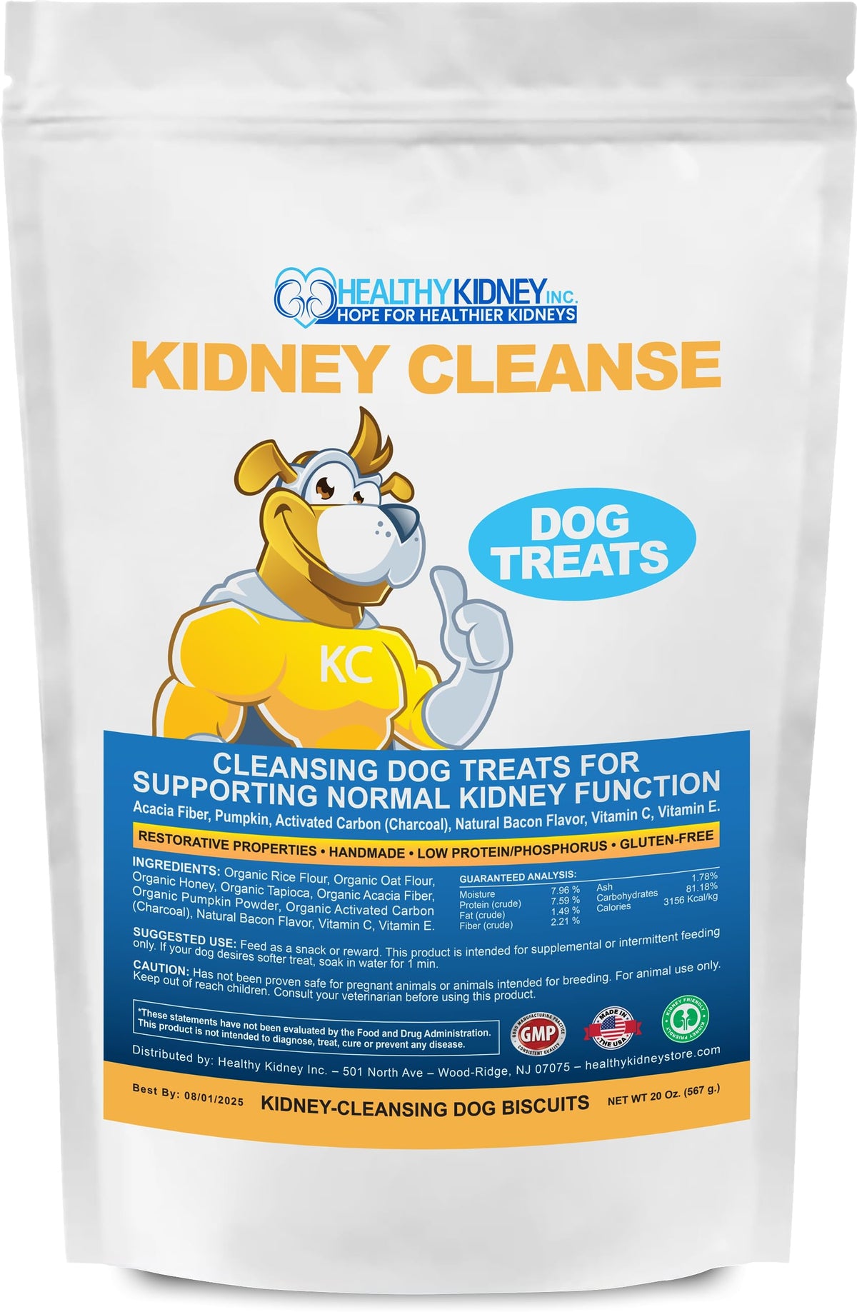 Kidney Restore bocaditos bacon sabor, ideal para perros en dieta baja en proteína.