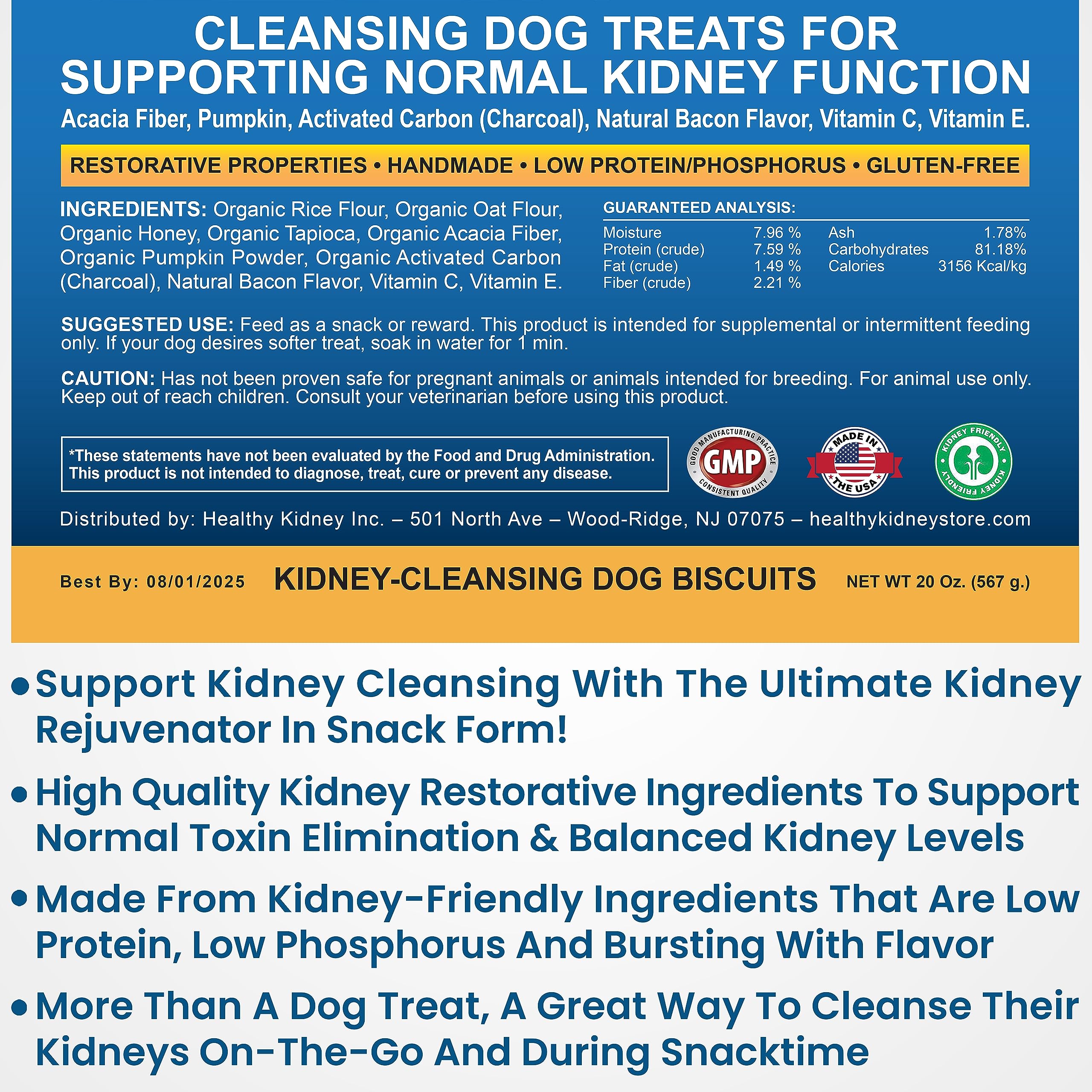 Kidney Restore snacks para perros mayores con apoyo renal gradual.