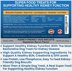 Kidney Restore envase de 8 onzas con bocaditos de tocino para viajes.