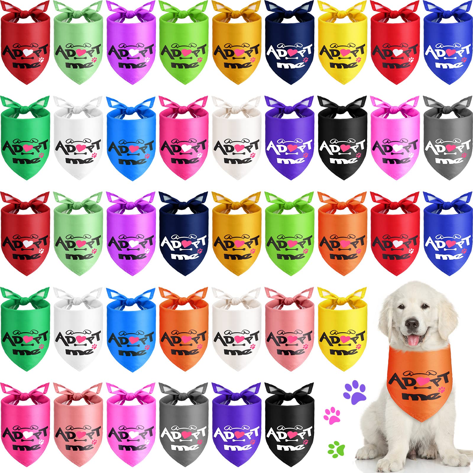Bandanas Kigeli para mascotas, conjunto de 40 piezas en colores variados para uso diario.