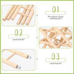 Kigeli escalera de madera para aves, seis tamaños para jaulas variadas.