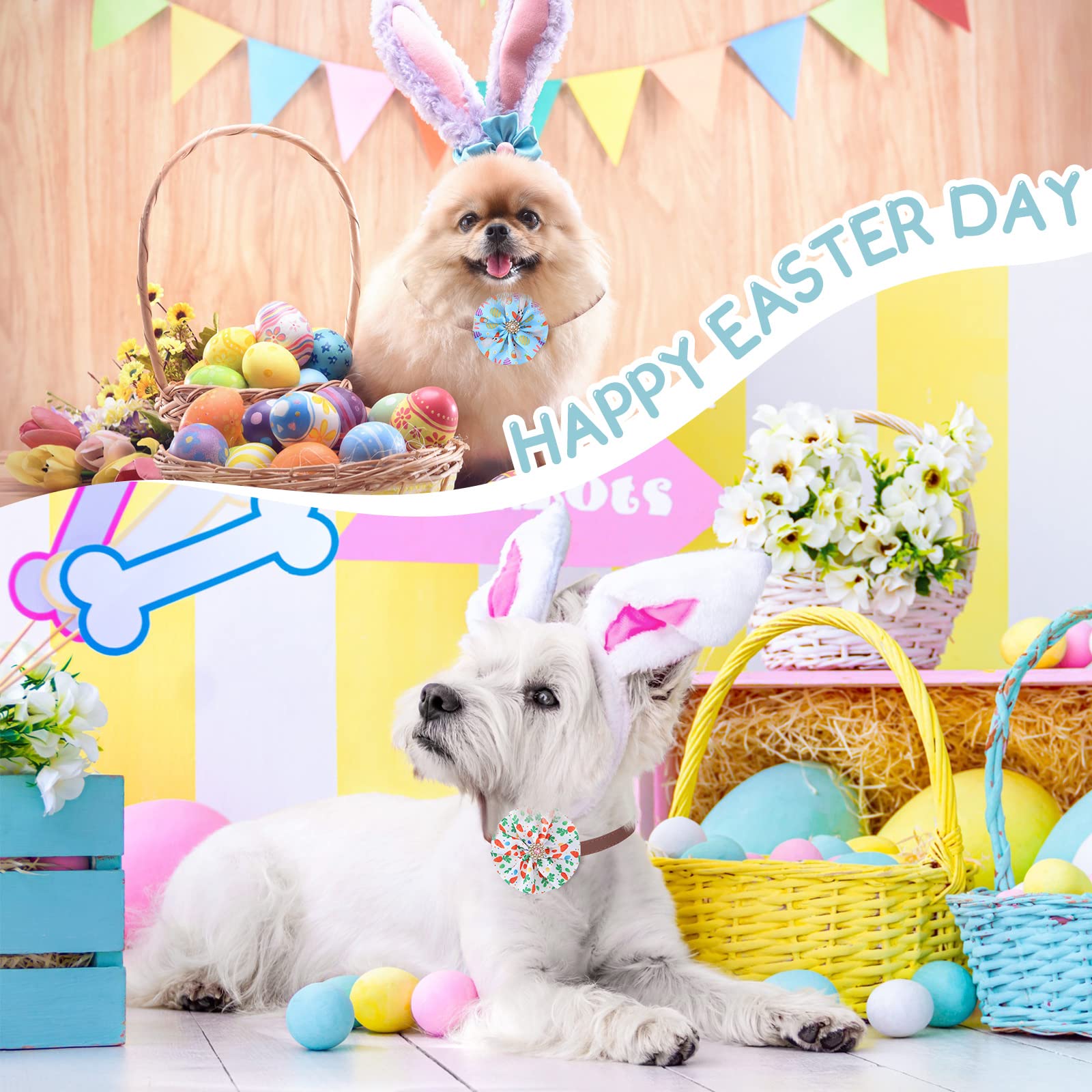 Lazo Kigeli con zanahoria de Pascua para cuello de mascota, divertido