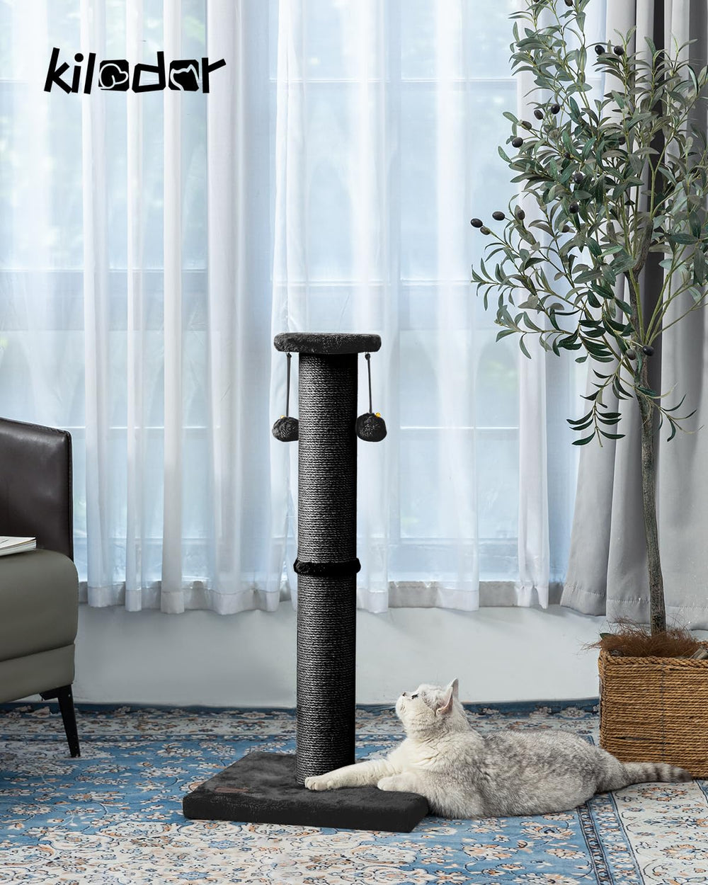 Kilodor superficie-sisal-grande-rascado-4-3-pulgadas: textura áspera para rascar y proteger muebles.