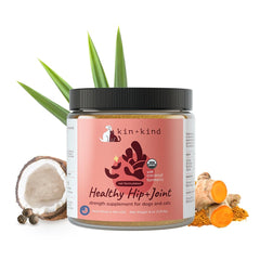 kin-kind frasco 8 oz para soporte articular de perros y gatos.
