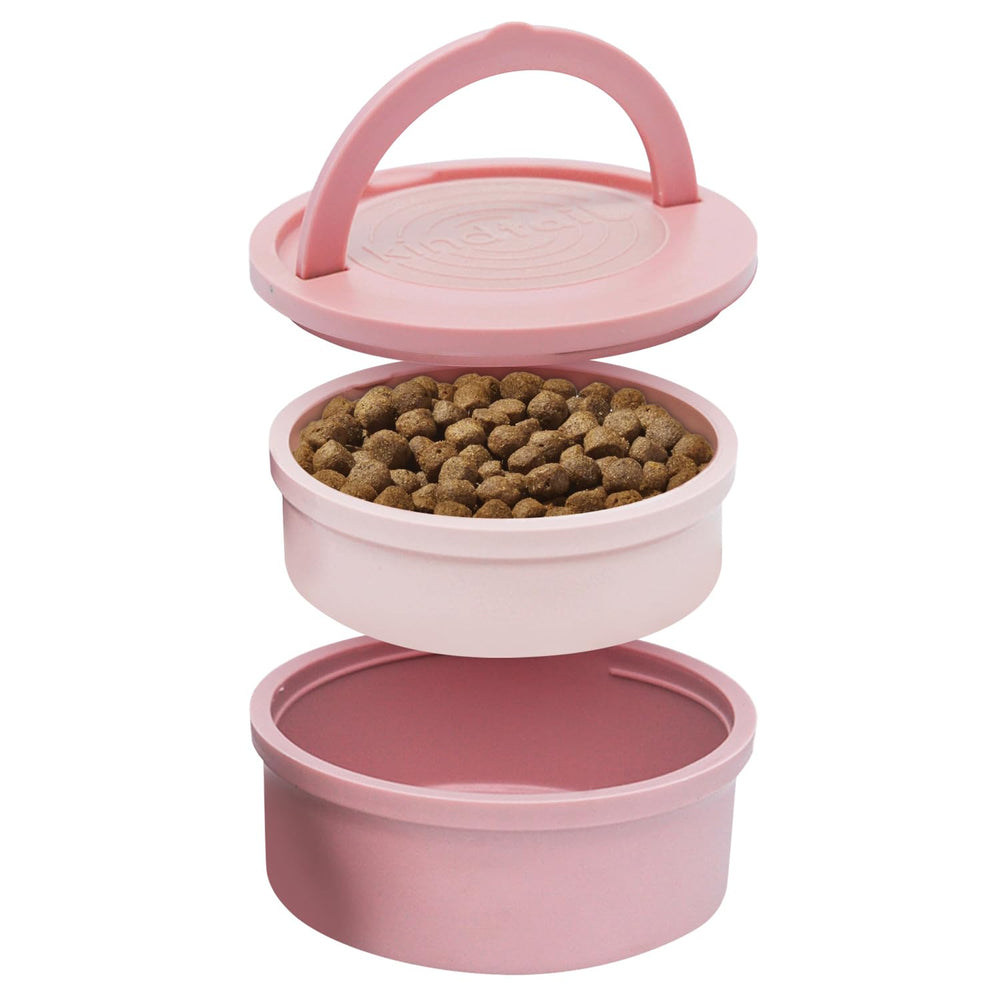 KindTail cuencos de viaje para perros con tapa y asa, ideales para salidas