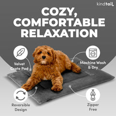 KindTail cama reversible para jaula de perro, dos caras suaves.
