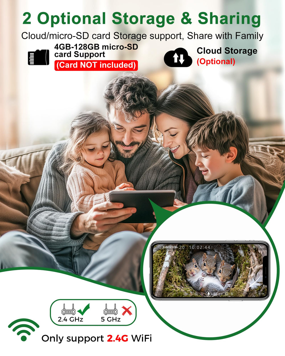 KinetCam caja-ardilla: control por app desde tu teléfono.