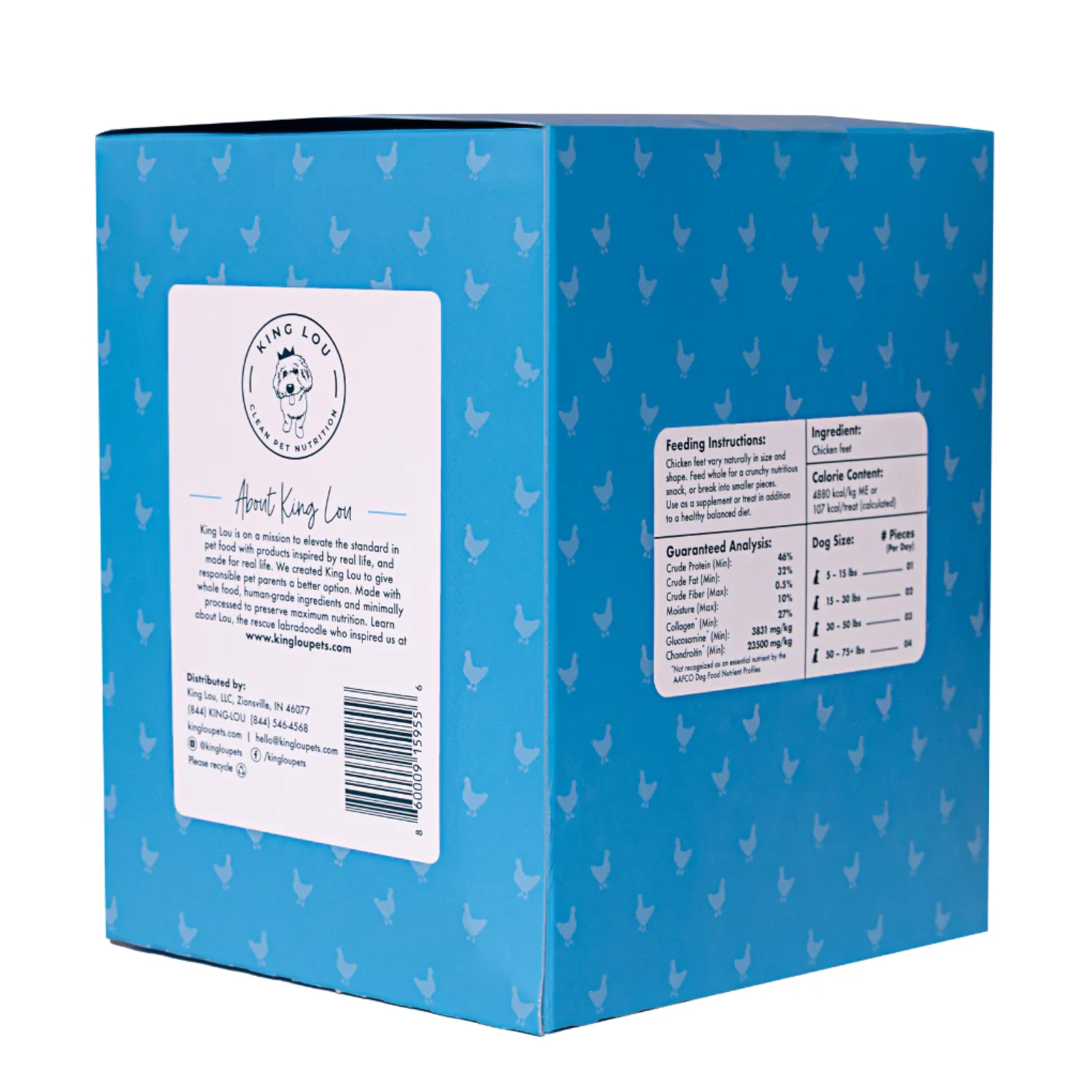 King Lou Pets caja de 40 unidades deshidratadas para perros.