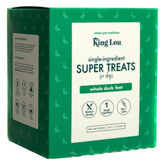 King Lou Patas de pato enteras: empaque práctico para perros y gatos.