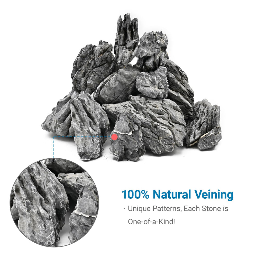 Kingrui piedra natural Seiryu para acuario, resistente al agua y fácil de limpiar