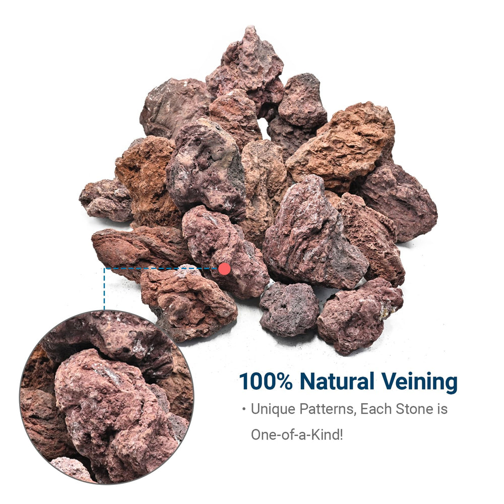 Piedras de lava KINGRUI para acuario, textura porosa que facilita la filtración biológica.