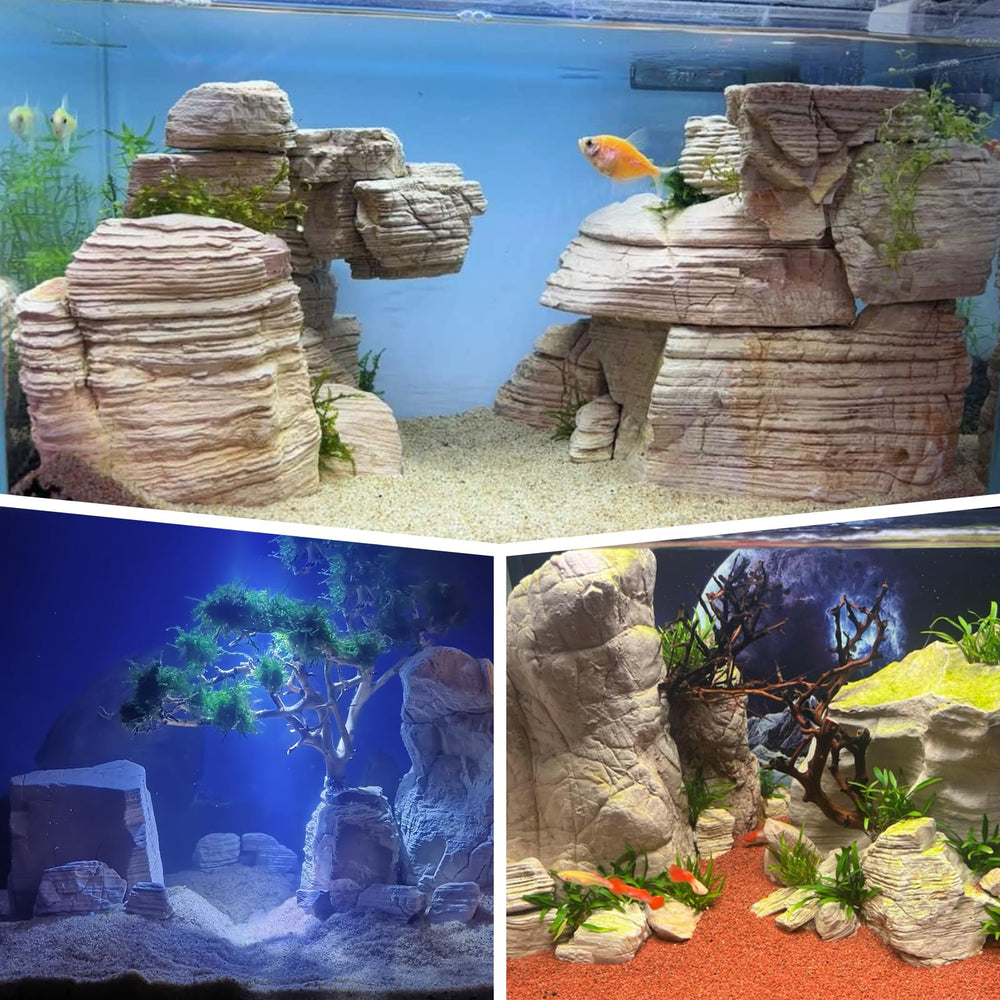 Rocas KINGRUI pagoda para terrario, diseño de hábitat natural.