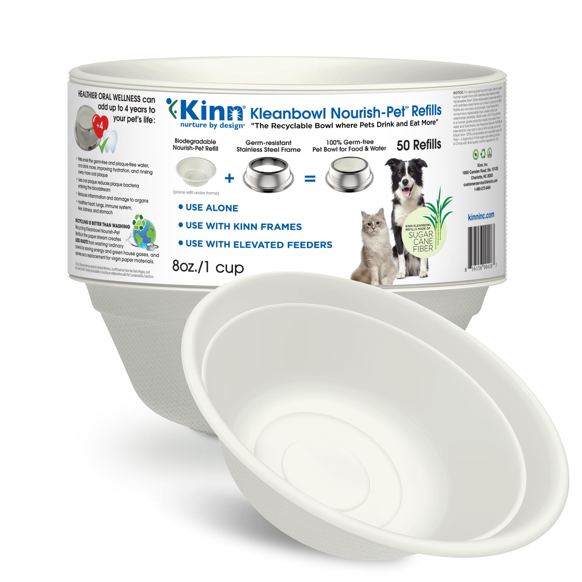 Kinn Kleanbowl: paquete de 50 cuencos de 8 oz para perros, ideal para viajar