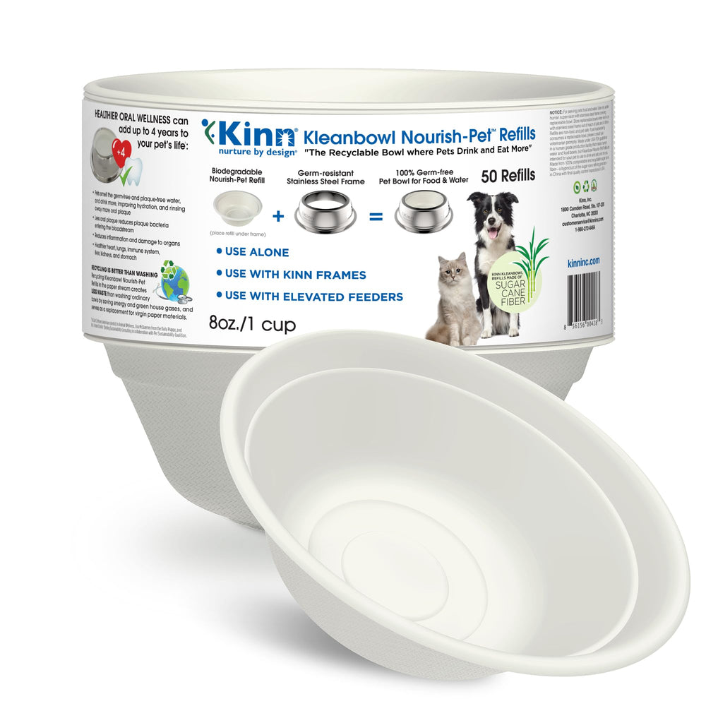 Kinn Kleanbowl: paquete de 50 cuencos de 8 oz para perros, ideal para viajar