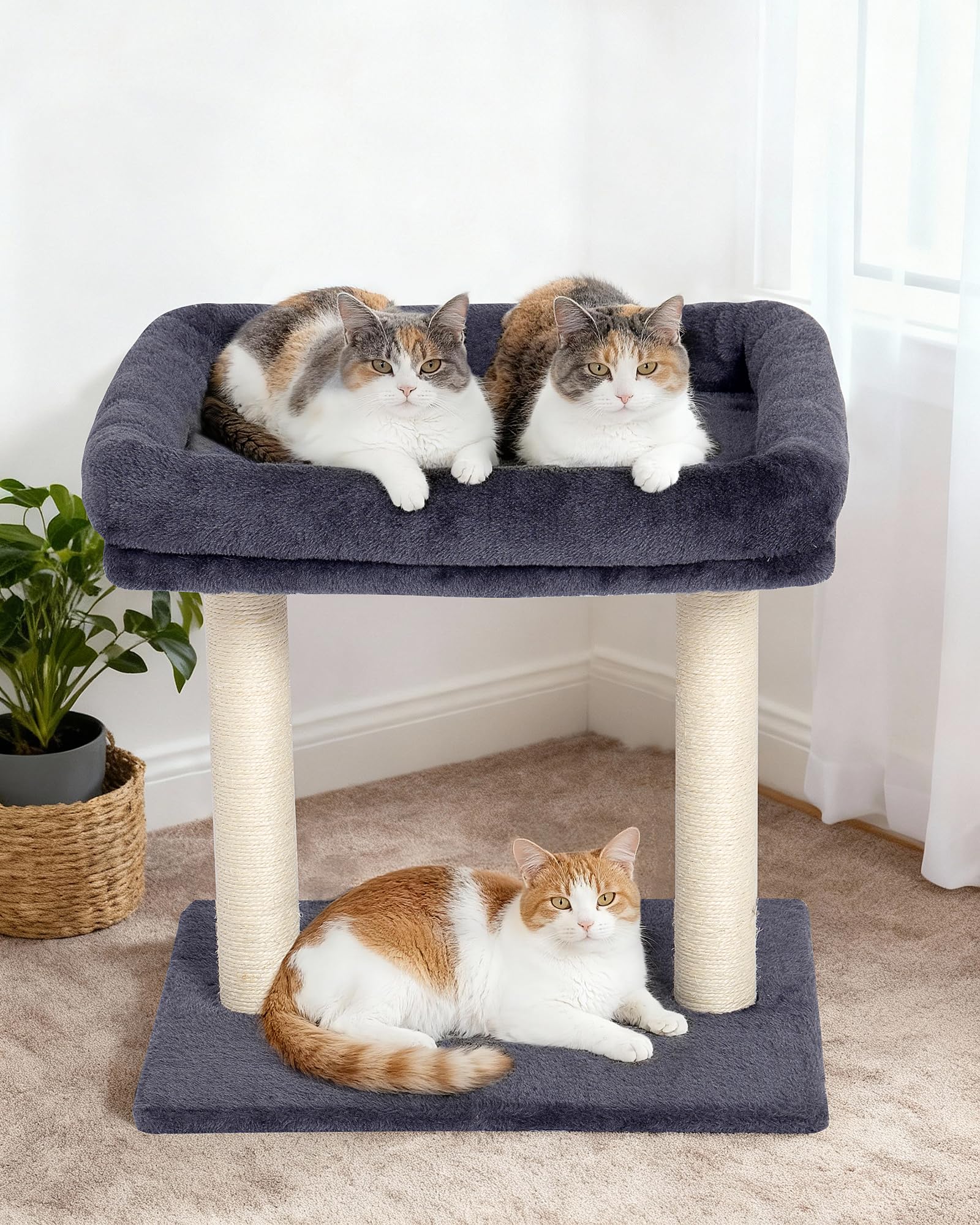 KinoTail arbol-gato dos-tonos-gris aporta estilo y compatibilidad decorativa